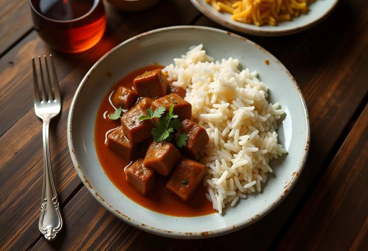 Hearty Madras Beef with Basmati Rice Delight